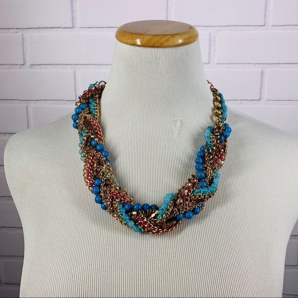 T&J Designs Pretty Blue Beaded Crystal Necklace - Picture 8 of 11